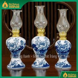 BỘ ĐỒ THỜ BÁT TRÀNG MEN LAM - MEN TRẮNG VẼ KĨ - ĐỒ THỜ BAN THỜ GIA TIÊN 1M97 - 2M17 4
