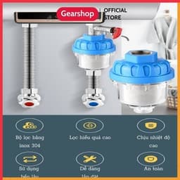 Bộ lọc nước GEARSHOP đa năng lọc và loại bỏ cặn bẩn, tạp chất chịu nhiệt độ cao lõi bằng thép không gỉ 7
