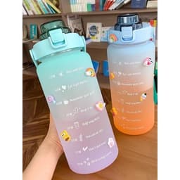 Bình nước 2 lít ,, vạch chia nhắc giờ. bình đựng nước nhựa 2L có ống hút 2