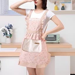 Tạp dề công chúa siêu xinh, tạp dề nấu ăn nữ phong cách Vintage thắt lưng thoáng khí 5