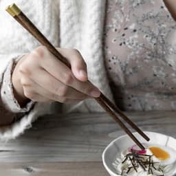 Đũa gỗ cánh gà  bọc kim loại chữ Phúc kích thước 26cm (phân loại: 1 đôi) phong cách Nhật 7