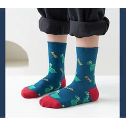 T24 Set 10 Đôi Tất Vớ Cotton Cho Bé Trai Và Bé Gái Họa Tiết Hoạt Hình Khủng Long Kute 5