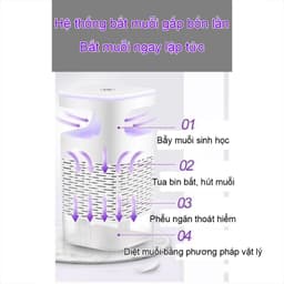Đèn bắt muỗi, máy bắt muỗi công nghệ cao, máy diệt côn trùng thông minh kiêm đèn ngủ cổng sạc USB 6