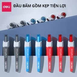 Bút Bi Mực Gel Nhanh Khô Ngòi 0.5mm Deli S08 Bút Gel Bấm Không Lem Mực Xanh/Đen/Đỏ Bút Bi Nước Học Sinh 5