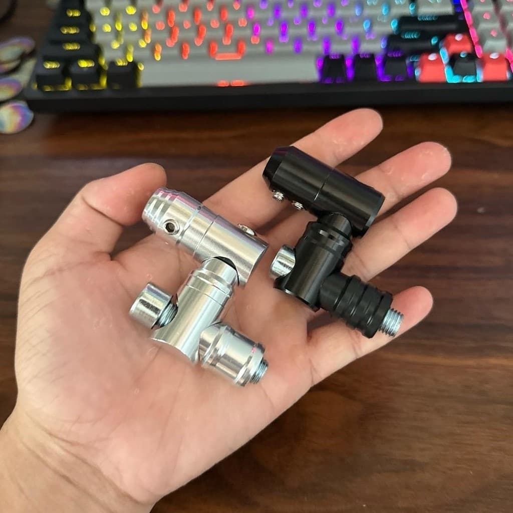 ￼Chân kính xoay 360 độ NHÔM CNC  (chân kính 10li ren thuận)