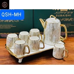 Bộ Ấm Chén gốm sứ men cầu vồng cực sang trọng trang trí Tết Huydecor 3