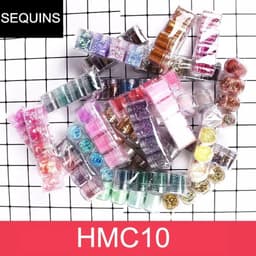 Set 4 chai charm kim tuyến, sequins lấp lánh các loại dùng làm nail, trang trí resin, slime HMC010 2