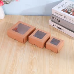 Set 10 Hộp giấy mini mặt kính đựng sáp thơm, quà tặng, nữ trang - HMHQ002 1