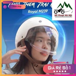 Royal M239 - Mũ nửa đầu kính âm 1/2 chính hãng Royal - Đồ Phượt Hà Nội Bảo Hành Chính hãng 2
