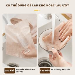 Set 3m Khăn Lau Dầu Xơ Mướp GOCHY Từ Sợi Thực Vật Tự Nhiên Siêu Thấm Hút , Khăn Lau Nhà Bếp, Tái Sử Dụng Nhiều Lần 7