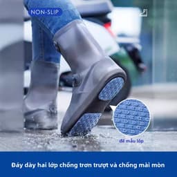 Ủng Đi Mưa Chống Nước Trẻ Em Người Lớn. Giày Chống Thấm Nước Chống Trơn Trượt Phong Cách Ngắn Giữa M Đến XXL 4