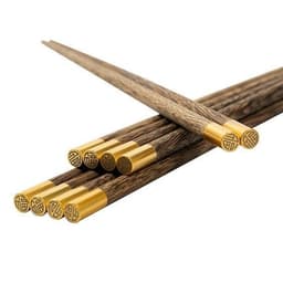 Đũa gỗ cánh gà  bọc kim loại chữ Phúc kích thước 26cm (phân loại: 1 đôi) phong cách Nhật 2