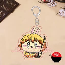 (mua 1 tặng 1) (CHIIKAWA) Móc khóa KIMETSU NO YAIBA keyring mica acrylic in hình anime chibi dễ thương 3