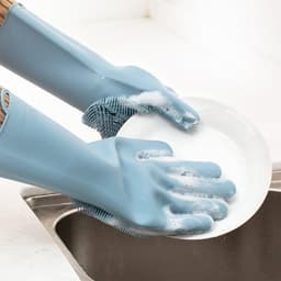 Găng tay rửa bát sợi silicon tạo bọt bảo vệ da tay siêu tiện lợi 3