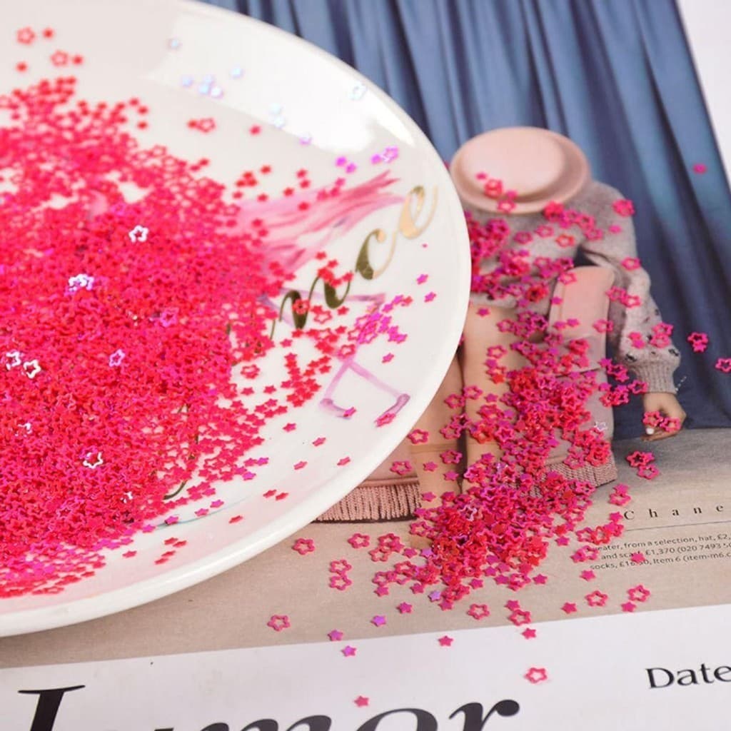Kim tuyến lấp lánh, charm hình ngôi sao, hình trái tim, hình tròn, chữ, số dùng làm handmade, nail, slime, resin HMC008