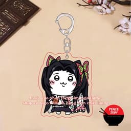 (mua 1 tặng 1) (CHIIKAWA) Móc khóa KIMETSU NO YAIBA keyring mica acrylic in hình anime chibi dễ thương 5