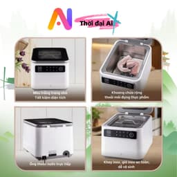 Máy rửa rau củ quả tiệt trùng thực phẩm 10L Công nghệ kháng khuẩn ion 6 lần hoàn toàn tự động 6