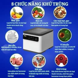 Máy rửa rau củ quả tiệt trùng thực phẩm 10L Công nghệ kháng khuẩn ion 6 lần hoàn toàn tự động 3