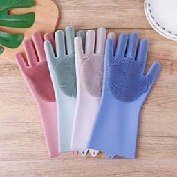 Găng tay rửa bát sợi silicon tạo bọt bảo vệ da tay siêu tiện lợi 6