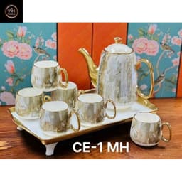 Bộ Ấm Chén gốm sứ men cầu vồng cực sang trọng trang trí Tết Huydecor 6