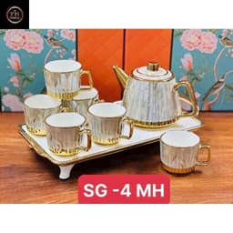Bộ Ấm Chén gốm sứ men cầu vồng cực sang trọng trang trí Tết Huydecor 7