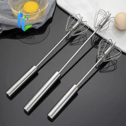Máy đánh trứng bán tự động GOFIDIN, Máy đánh trứng đẩy tay đa kích thước bằng thép không gỉ, Đa năng bền bỉ Dễ dàng làm sạch Dễ dàng sử dụng Máy xay sinh tố quay Nhà bếp 1