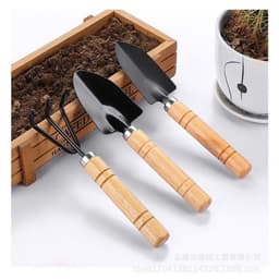 Dụng cụ làm vườn mini,Bộ dụng cụ làm vườn mini cao cấp 3 món cán gỗ, làm vườn trồng cây cảnh bonsai 2