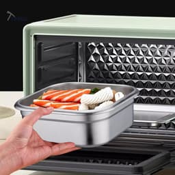 Set 3 Hộp Đựng Thực Phẩm Inox Có Quai, Khay Đựng Đồ Tủ Lạnh Ngăn Mùi Có Nắp 1800ml 8