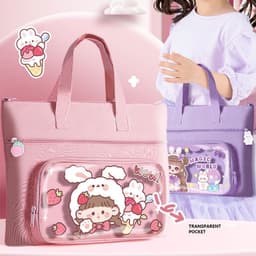 Túi Xách Học Thêm Cho Học sinh Vải Canvas Chống Thấm Nước Hình Cute 5