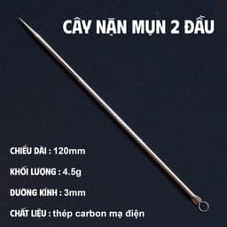 Bộ 3 cây nặn mụn đầu đen bằng thép không rỉ,có nhíp gắp mụn tiện lợi, mụn đầu đen-trứng cá(Full Box) 3