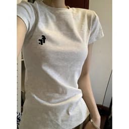 【100% cotton 】Áo baby tee Áo Thun ôm body Áo y2k Slim-fit Fit Vai Trước Cotton Nguyên Chất Ngắn @ - 3