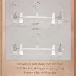 Móc áo gia dụng kẹp quần inox kẹp quần chống trơn trượt không đánh dấu kẹp váy thích hợp cho shop thời trang cửa hàng 3
