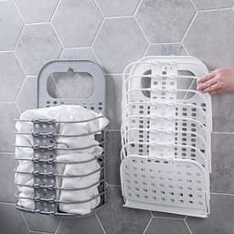 Giỏ đựng quần áo việt nam trước khi giặt treo tường gấp gọn tiện lợi tặng kém móc dán 1