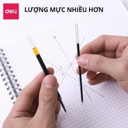 Bút Bi Mực Gel Nhanh Khô Ngòi 0.5mm Deli S08 Bút Gel Bấm Không Lem Mực Xanh/Đen/Đỏ Bút Bi Nước Học Sinh 3