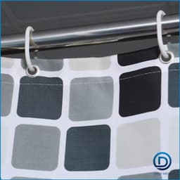Rèm treo nhà tắm LADOHOME họa tiết ô vuông, chất liệu polyester dày dặn chống thấm nước, không xuyên thấu 3