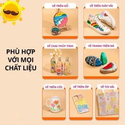 Bút lông màu ACRYLIC MARKER 60 bút cao cấp màu sắc chân thực tươi sáng 5