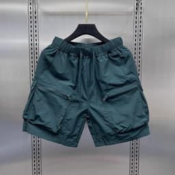 Nam Retro Nhiều Túi Quần Short Hàng Hóa Mùa Hè Mỏng Rời Thẳng Áo Khoác Ngoài Capris Màu Trơn Dây Rút Quần Ngắn 4