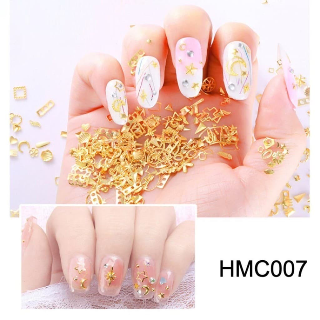 Phụ kiện nail trang trí kim loại, inox trang trí nail, handmade, resin, slime HMC007
