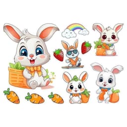 Miếng Dán Xe Thỏ Trang Trí, Bảo Vệ Thân Điện và Vết Xước Ốp Lưng, Chất Lượng Cao Siêu Bền. 8
