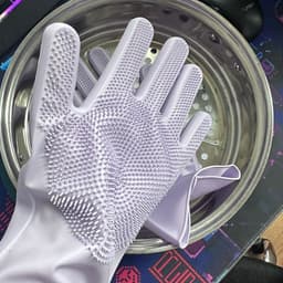 Găng tay rửa bát sợi silicon tạo bọt bảo vệ da tay siêu tiện lợi 9