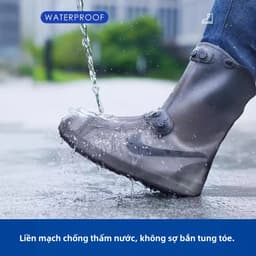 Ủng Đi Mưa Chống Nước Trẻ Em Người Lớn. Giày Chống Thấm Nước Chống Trơn Trượt Phong Cách Ngắn Giữa M Đến XXL 2