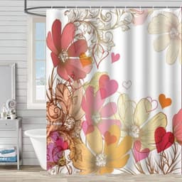 Rèm tắm chống nước YÊU THÍCH YÊU THÍCH, Rèm tắm hoa lá cây nhiệt đới, Rèm tắm cây xanh lá cây, chống nấm mốc nhanh khô kiểu Nodic 71x71in Trang trí nội thất 5