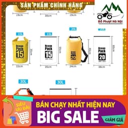 Túi Khô Chống Nước Đi Biển Ocean Pack Loại to 15L- 20L- 30L 4