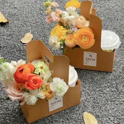 Túi cắm hoa 2 ngăn đựng hoa và quà tặng, túi giấy 2 ngăn cắm hoa sáp và nến thơm - HMHQ005 5