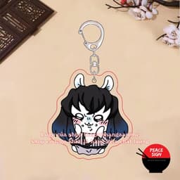 (mua 1 tặng 1) (CHIIKAWA) Móc khóa KIMETSU NO YAIBA keyring mica acrylic in hình anime chibi dễ thương 4