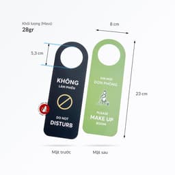 Thẻ dọn phòng khách sạn song ngữ Anh Việt - dáng tròn (PVC cán mờ) | Bảng treo cửa nhà nghỉ homestay 6