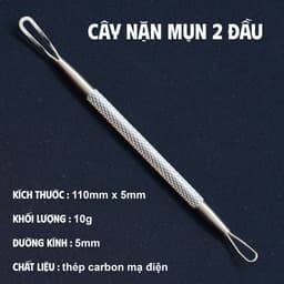 Bộ 3 cây nặn mụn đầu đen bằng thép không rỉ,có nhíp gắp mụn tiện lợi, mụn đầu đen-trứng cá(Full Box) 4