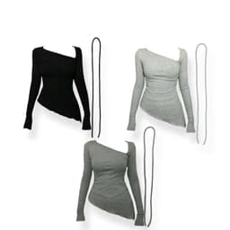 Áo Vạc Chéo Có Dây Nơ Cổ Áo Thun NữTay Dài Vạt Áo Loe Xéo Form Ôm Dáng Body Bigsize 45 - 85kg MS135 QBN 7