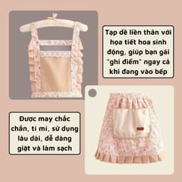 Tạp dề công chúa siêu xinh, tạp dề nấu ăn nữ phong cách Vintage thắt lưng thoáng khí 7