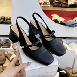 Giày Sandal Cao Gót 𝙔𝙐𝙇𝙄𝙉𝘼 Nữ Mũi Vuông êm mềm cao 5cm 5P h67 6